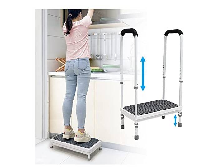 Mybow Tritthocker mit Griff für ältere Menschen medizinische Tritthocker Senioren Behinderte Sicherheit breite Plattform Bett Tritt für Hochbetten Erwachsene Fuß (180 kg)
