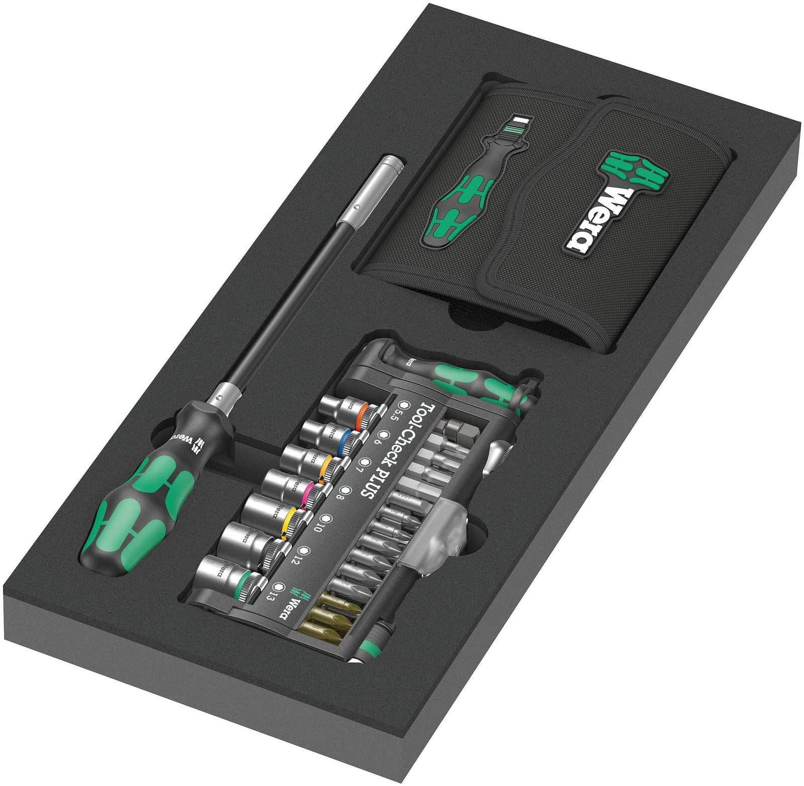 Wera Kraftform Kompakt en Tool-Check PLUS set 1, 57-delig, zwart/groen