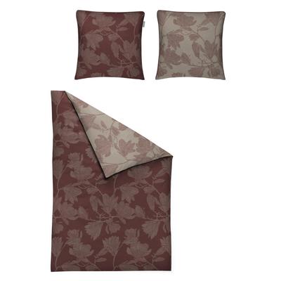 Wendebettwäsche IRISETTE "Glamour 8502", rot, B/L: 155cm x 220cm, 1 Stk., 1 Stk., Mako-Satin, B/L: 80cm x 80cm, 2 Stk., Mako-Satin, Obermaterial: 100% Baumwolle, Bettwäsche, Wendebettwäsche, edel und hochwertig