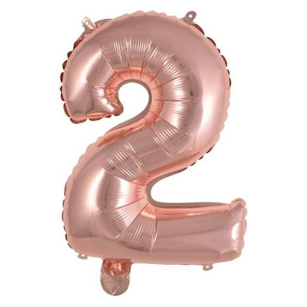 Amscan Folienballon Mini Zahl 2 rose (5x) (9909690)