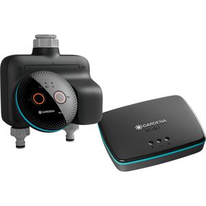 Gardena Bewässerungscomputer smart Dual Water Control Set, Bewässerung individuell per App und Gateway, mit 2 Ausgängen