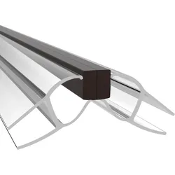 PRIOstahl Duschdichtung Transparente Magnetdichtung 2 Meter 135° für Glasstärke: 8mm für Duschtüren