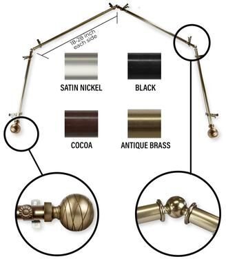 InStyleDesign Desmond 4-Sided Bay Window Curtain Rod