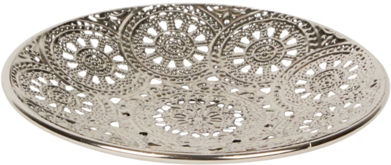 Set van 2 zilveren metalen schaaltjes met een diameter van 13 cm