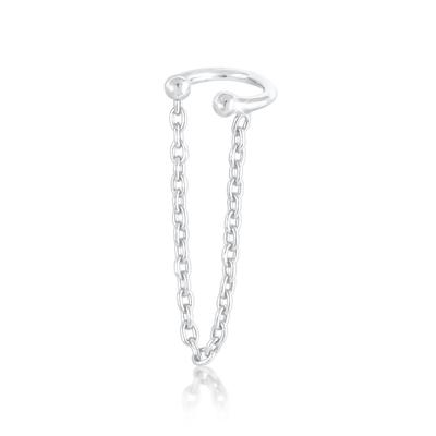 Ohrklemme ELLI "Ohrringe Earcuff Klemme Kettchen 925 Silber" Gr. 26, silber, Ohrringe, Damen, 26, ohne Stein, Silber 925 (Sterlingsilber)