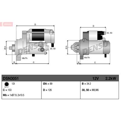 DENSO Starter dsn3051 für Ford