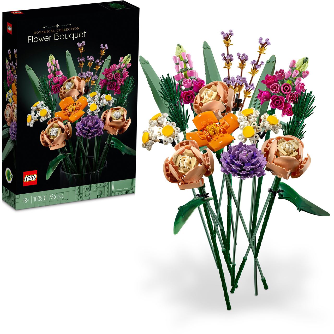 LEGO Botanicals 10280 Blumenstrauß, Kunstpflanzen für Erwachsene, Zimmerdeko