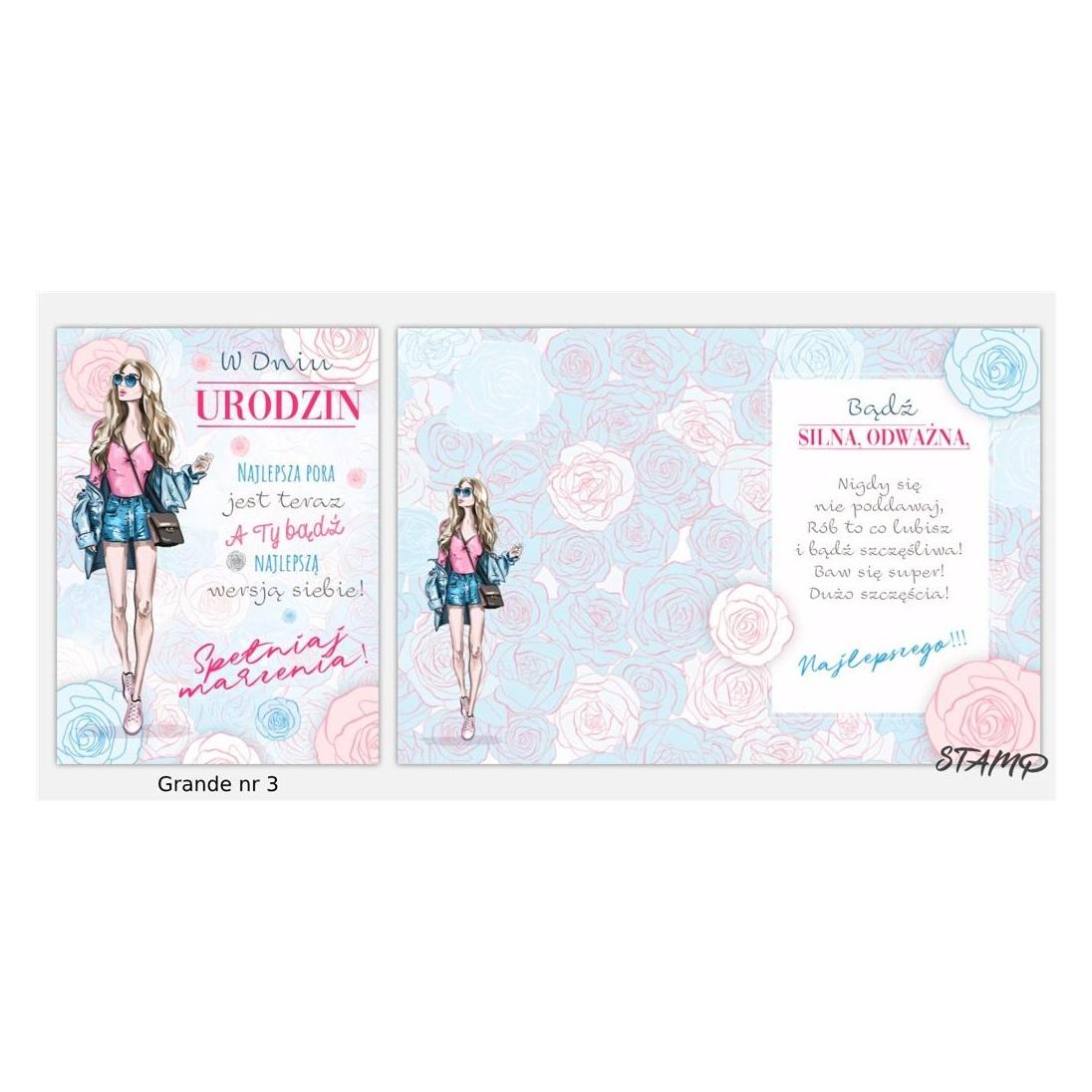 Stamp Grande Karte + Umschlag Muster Nr. 03 Geburtstag (47995838)