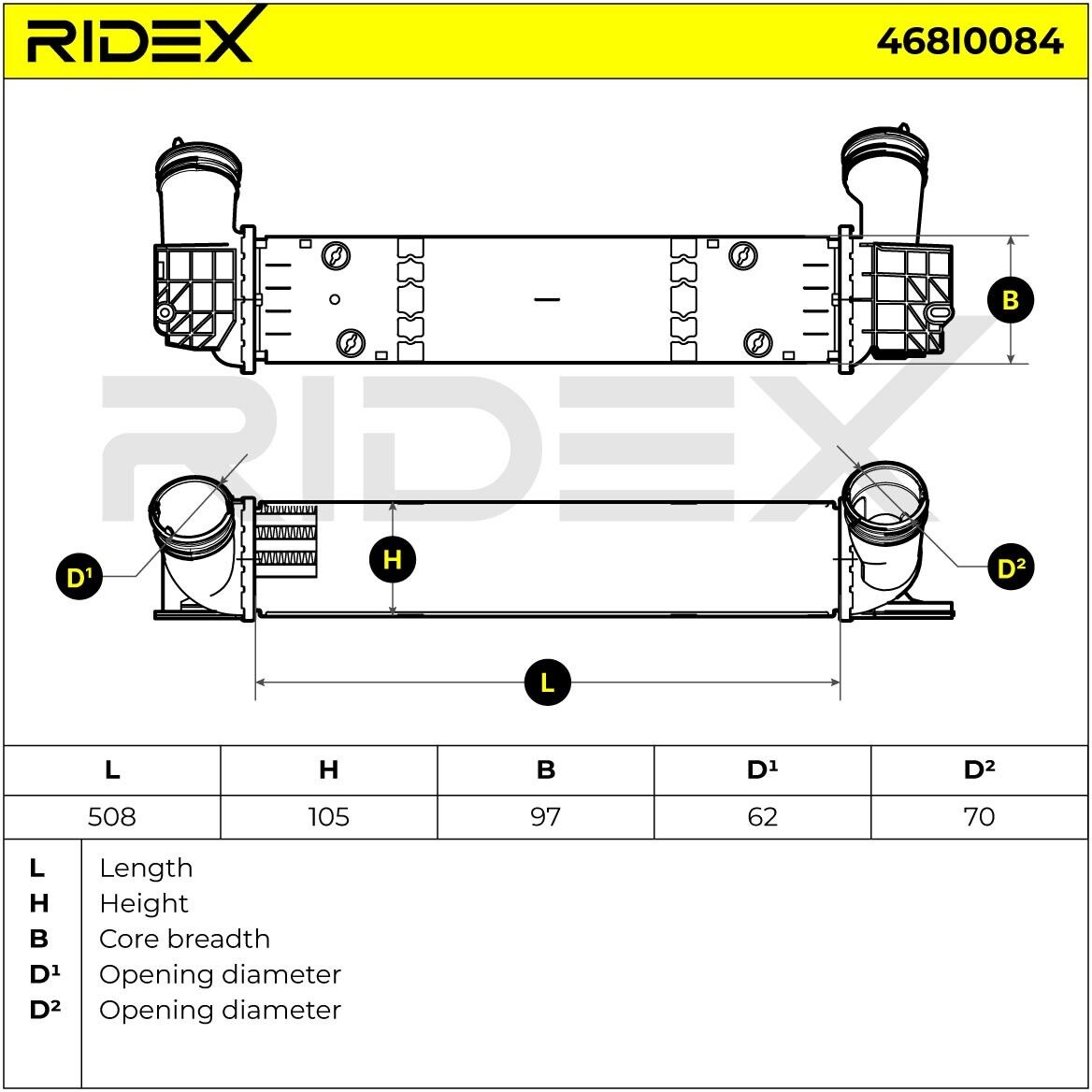 RIDEX 468I0084 Intercooler