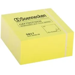 Soennecken Haftnotizwürfel 5817 75x75mm 400Blatt neongelb