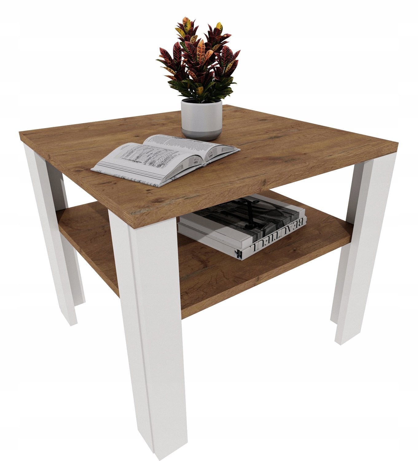 Salontafel Lara 53 eikenlook/wit met plank