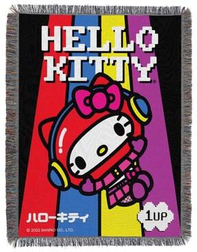Sanrio Hello Kitty Cute Gamer Woven Tapestry Throw Blanket