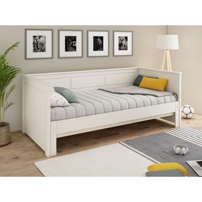 Funktionsbett OTTO HOME " ERIK " Daybed, Gästebett, Kinderbett, Massivholz (Kiefer)", weiß, kein Härtegrad, Daybetten, 2. Schlafplatz ausziehbar, moderner Landhausstil, Schublade optional