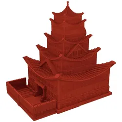 Feldherr Fates End Dice Tower Pagoda kirschrot 3D Spielfeld Deko (Kunststoff)