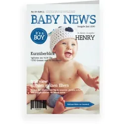 Geburt  Dankeskarte in Weiß im Design "Baby News" - Musterkarte