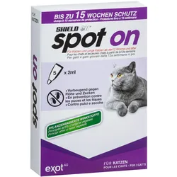 ShieldOn Spot On Floh- und Zeckenschutz für Katzen - 5 x 2 ml