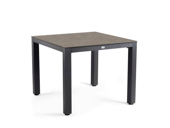 Tierra Outdoor Loungetisch, Anthrazit, Grau, Metall, Kunststoff, quadratisch, eckig, 100x77.3x100 cm, lichtecht, regenabweisend, wetterbeständig, Gartenmöbel, Loungemöbel, Lounge-Serien