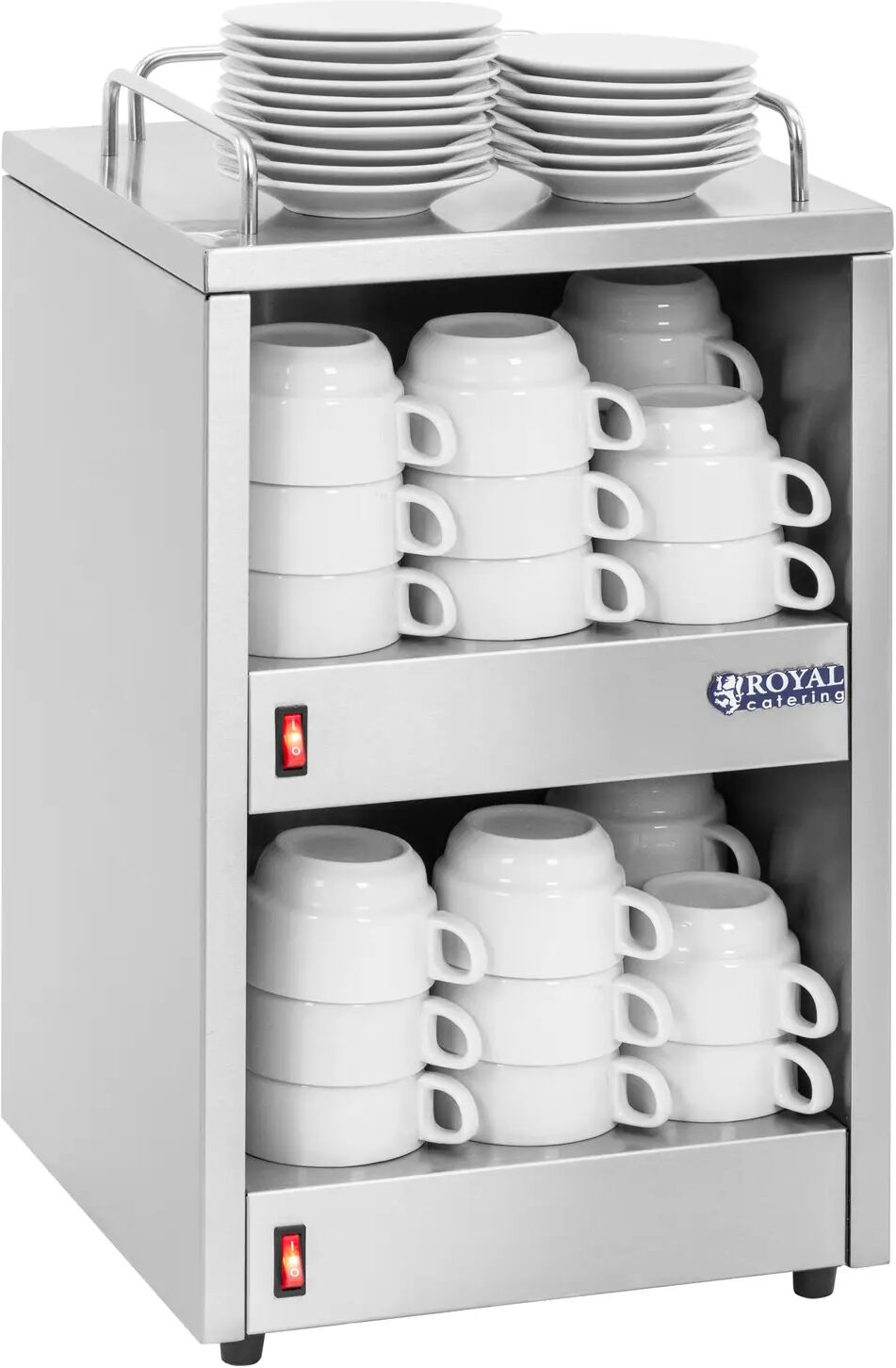 Tassenwärmer - für bis zu 72 Tassen - Royal Catering - 2 Ablageflächen RC-CW001