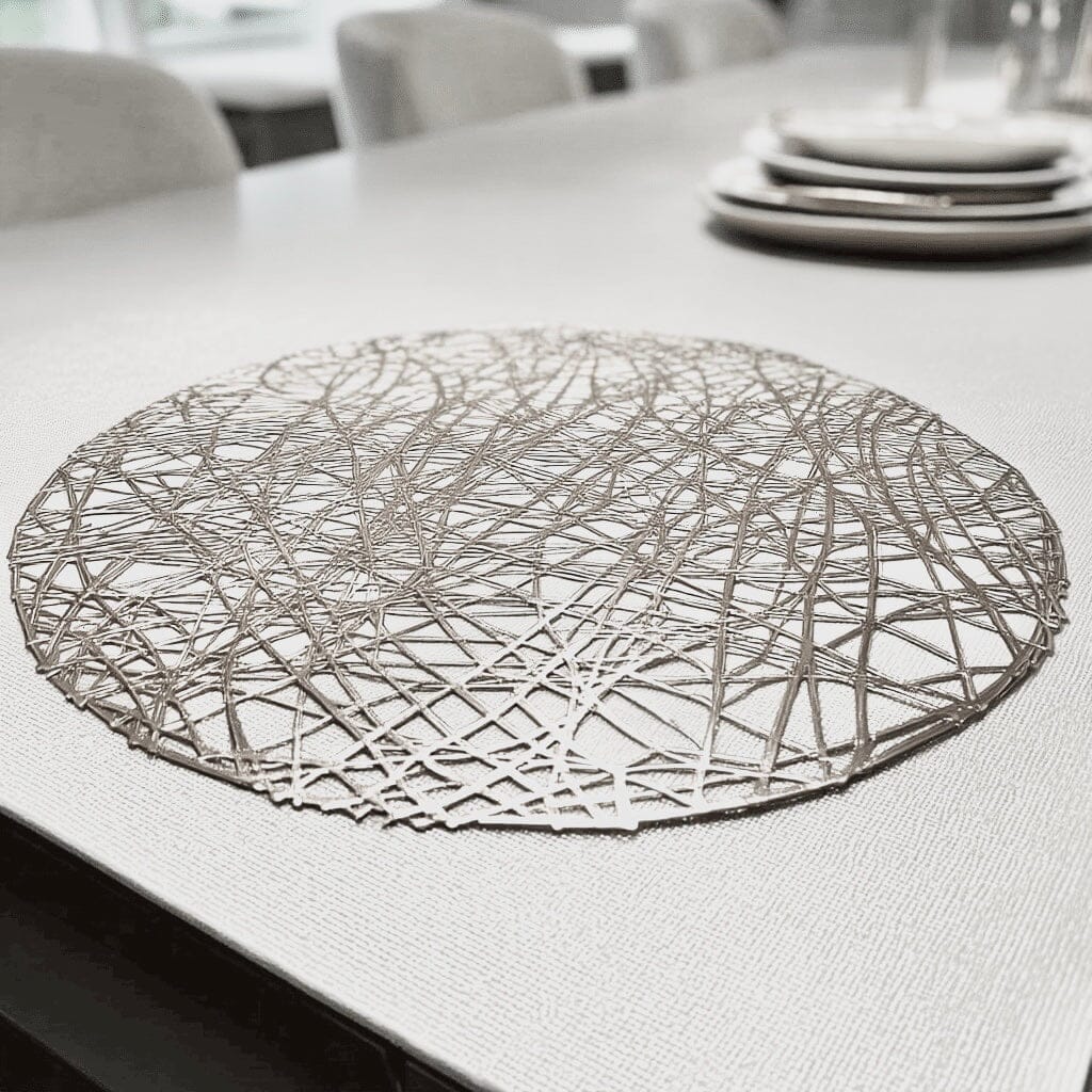 Emily Silver Round Placemat