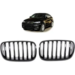 Kühlergrill / Sportgrill schwarz glanz passend für BMW X5 E70 X6 E71 alle Modelle