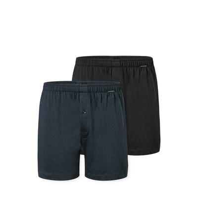 Boxershorts SCHIESSER "Boxershorts Multipacks", Herren, Gr. 8, Single Jersey, schwarz (908, sonstiges), Single Jersey, Obermaterial: 100% Baumwolle, unifarben, normal, Unterhosen, lockere Passform, mit Eingriff, Gummizug