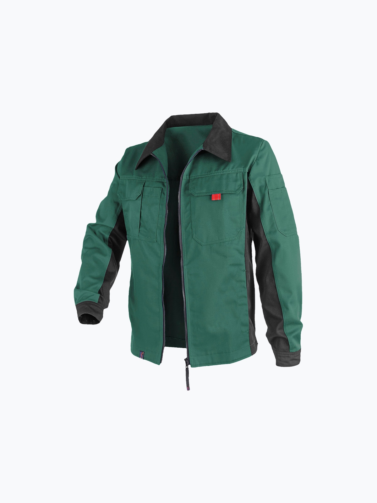 Funktionsjacke KÜBLER "Bekleidung", Gr. 48, grün (grün, schwarz), Obermaterial: 65% Polyester PES. 35% Baumwolle CO., Jacken Funktionsjacke