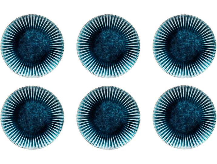 Teller KARE DESIGN Azur , blau, H:2,5cm Ø:20,7cm, Steingut, Speiseteller, Teller, verschiedene Grössen, aus Steingut