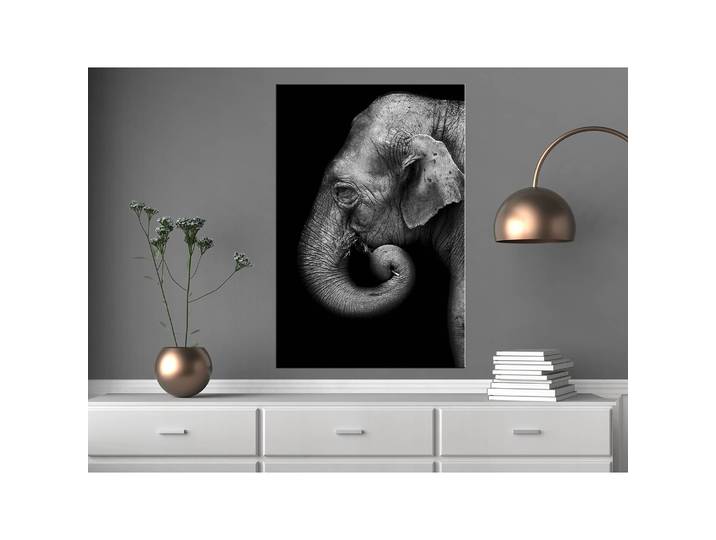 Tableau déco Portrait of Elephant Lin Gris 40 x 60cm