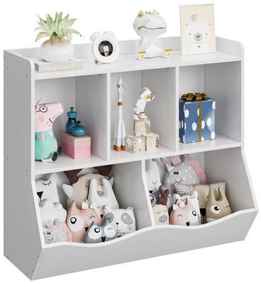Garvee 3-Tier Kids Toy Storage Organizer, 5-Section Bookshelf Cubby