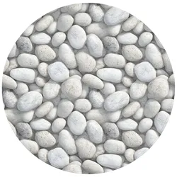 BADEMATTE Steine - Grau - Oval Badvorleger 70x70 cm