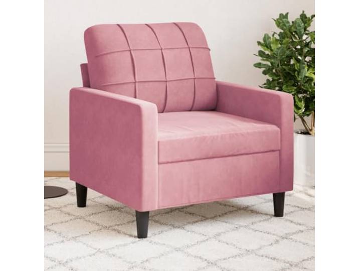 HEFZGDB Rosa Samt Sessel 60 cm Bequem Sitzmöbel Entspannung Lesestuhl Metallgestell Sofa gemütlich Wohnzimmer modern Design weich Komfort