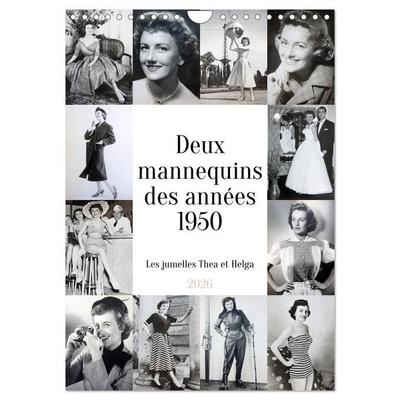 Deux mannequins des années 1950 - Les jumelles Thea et Helga (Calendrier mural 2026 DIN A4 horizontal), CALVENDO calendrier mensuel
