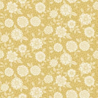 A-Street Prints Lizette Mustard Charming Floral Wallpaper