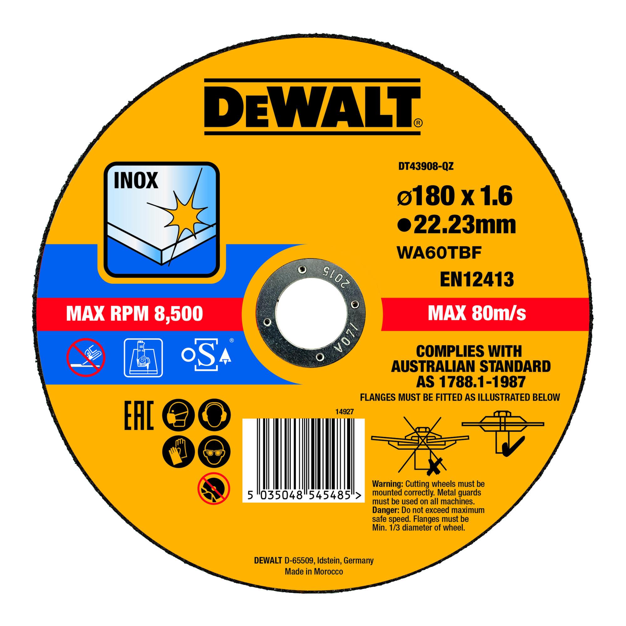 DEWALT High Performance Trennscheibe Edelstahl flach 180x1,6mm (DT43908-QZ)