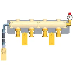 Sicherheitsset zur Montage an Verteiler 3 bar bis 50kW, Manometer 0-4 bar