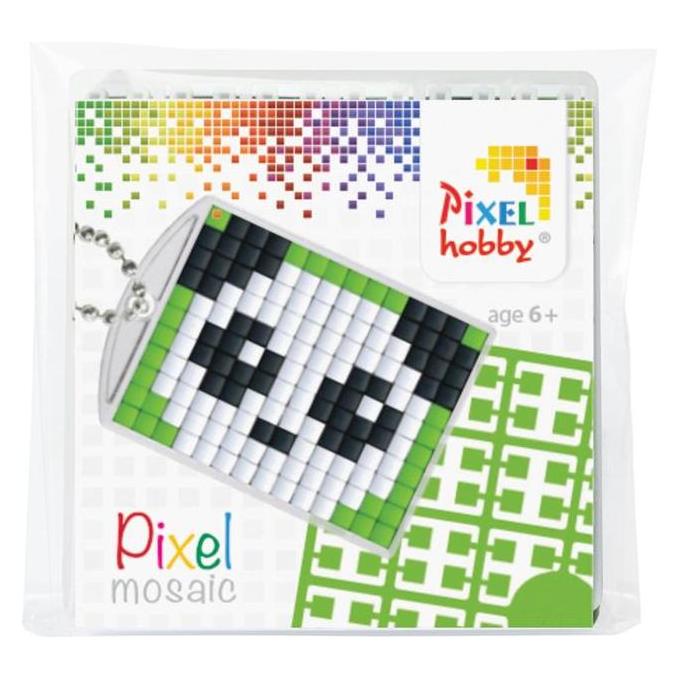Magni Pixel P23004 Mosaik Medaillon Panda, Schlüsselanhänger für Kinder zum Selbstgestalten, kinderleichte (23004)