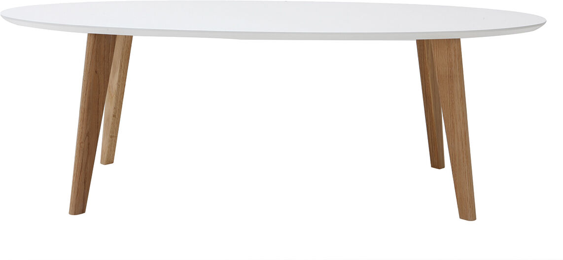 Miliboo Design-Couchtisch Oval Weiß L120 cm EKKA
