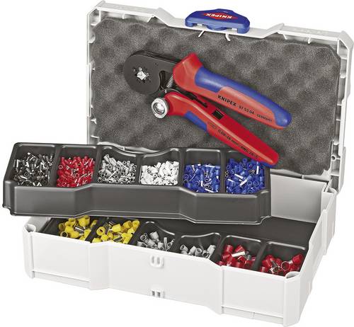Knipex 97 90 09 Crimpzange Aderendhülsen 0.08 bis 10mm² Inkl. Aderendhülsensortiment im Koffer