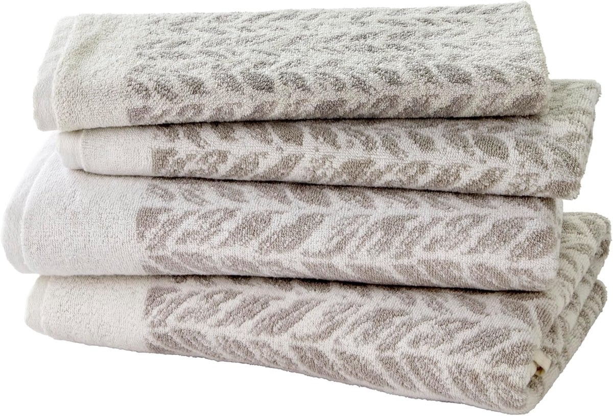 Set van 4 luxe katoenen badhanddoeken - Grijs