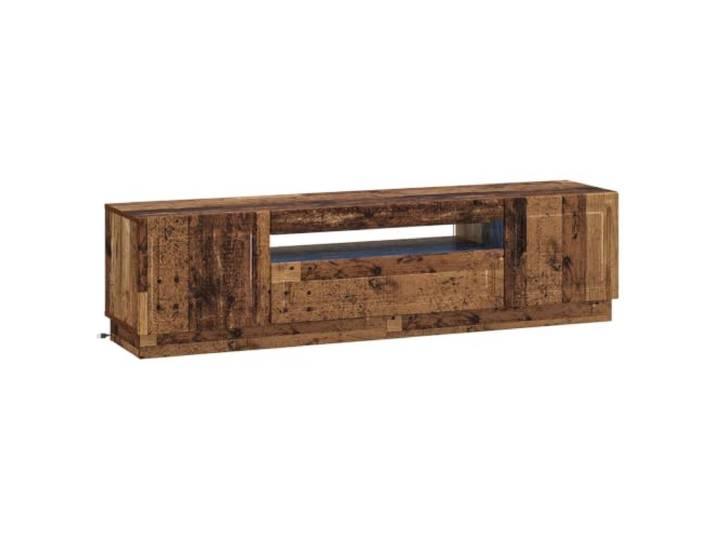 TV-Möbel aus Holz, Farbe Holz, modernes Design Flexible LED-Leuchten, 90° umkehrbare Anschlüsse, schlankes Profil, platzsparend, feuchtigkeitsbeständig, Innenbereich
