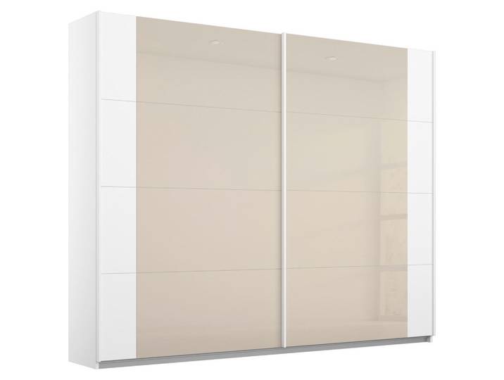 Rauch Möbel Schwebetürenschrank, Weiß, Champagner, 2 Fächer, 226x210x62 cm, Blauer Engel, Goldenes M, Made in Germany, Schlafzimmer, Kleiderschränke, Kleiderschränke 2-türig