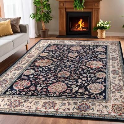 Superior Zadar Floral Washable Indoor Area Rug or Runner