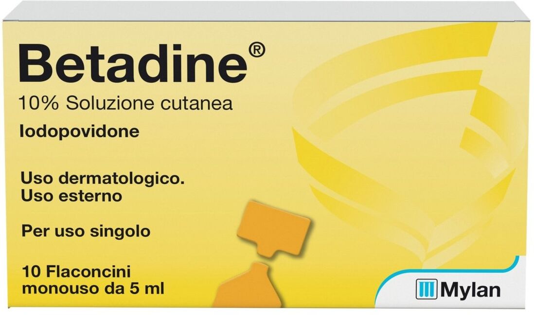 Viatris Healthcare Betadine 10 % 5 ml 10 flaconcini soluzione cutanea