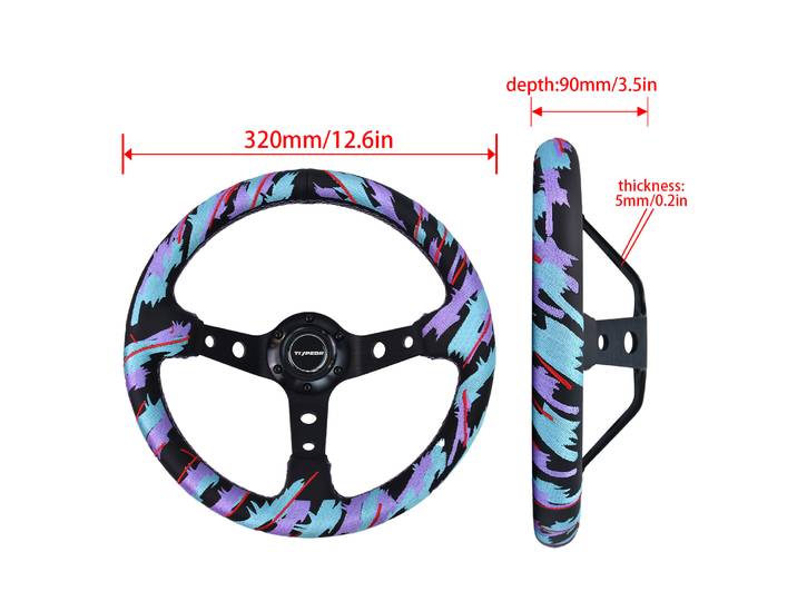 Volant Hks de dérive de voiture de course de style JDM japonais 320mm pour simulateur de jeux