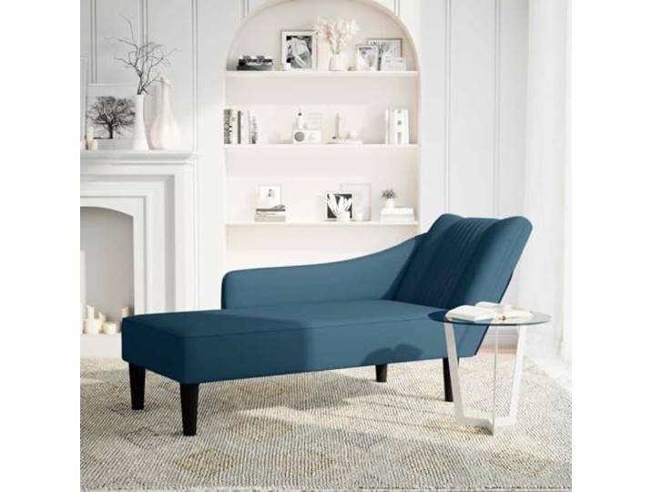 RJPLMFV Lounge-Sessel, Velours, Blau, mit Armlehne, rechts Schaumstoff mit hoher Widerstandsfähigkeit, weicher Stoff, vielseitig einsetzbar, Wohnzimmer, Büro, Bügeln empfohlen