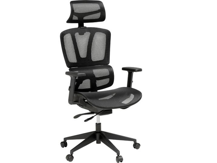 Livetastic Drehstuhl, Schwarz, Kunststoff, Textil, Metall, Drehkreuz, 56x114-124x65 cm, inklusive Armlehnen, Büromöbel, Bürostühle, Drehstuhl