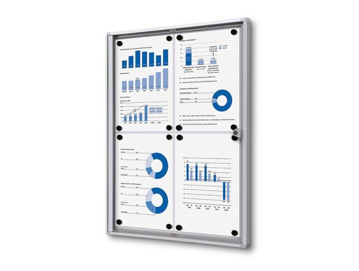 Showdown Displays Hängevitrine Economy SCXS - 4x DIN A4 - Aluminium - Silber (1-St)