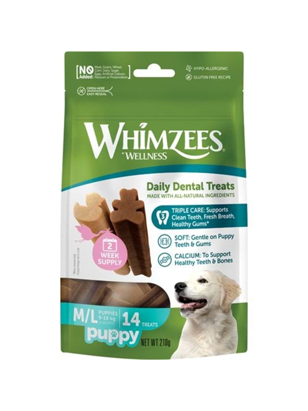 Whimzees Kauknochen, Puppy, M, Beutel mit 14 Stk. (WHZ20