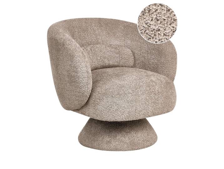 DREHSESSEL Bouclé Beige Lieksa