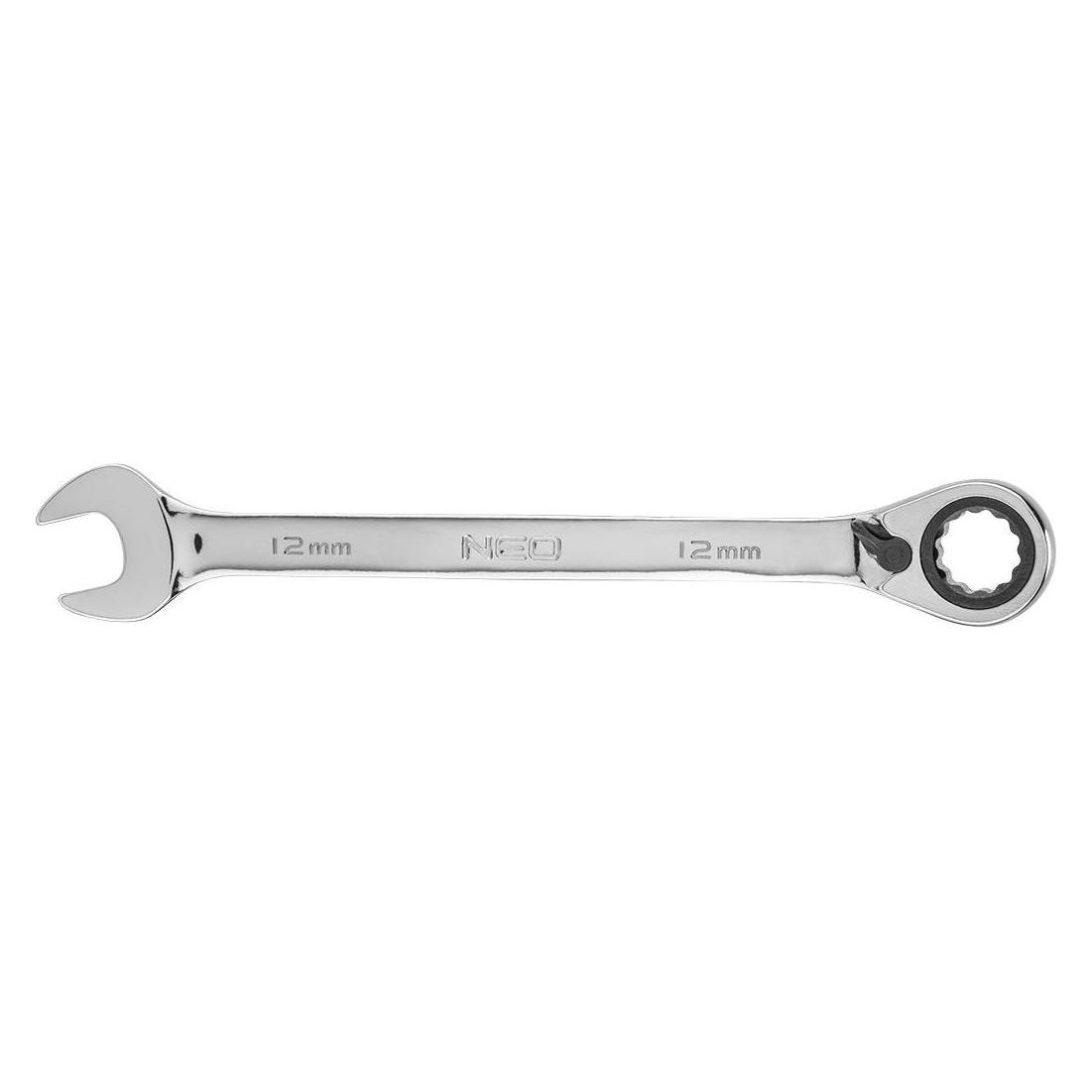 Neo Ringschlüssel (Maulschlüssel mit Ratsche und 12-mm-Schalter) (12 mm) (TOP-09-324)